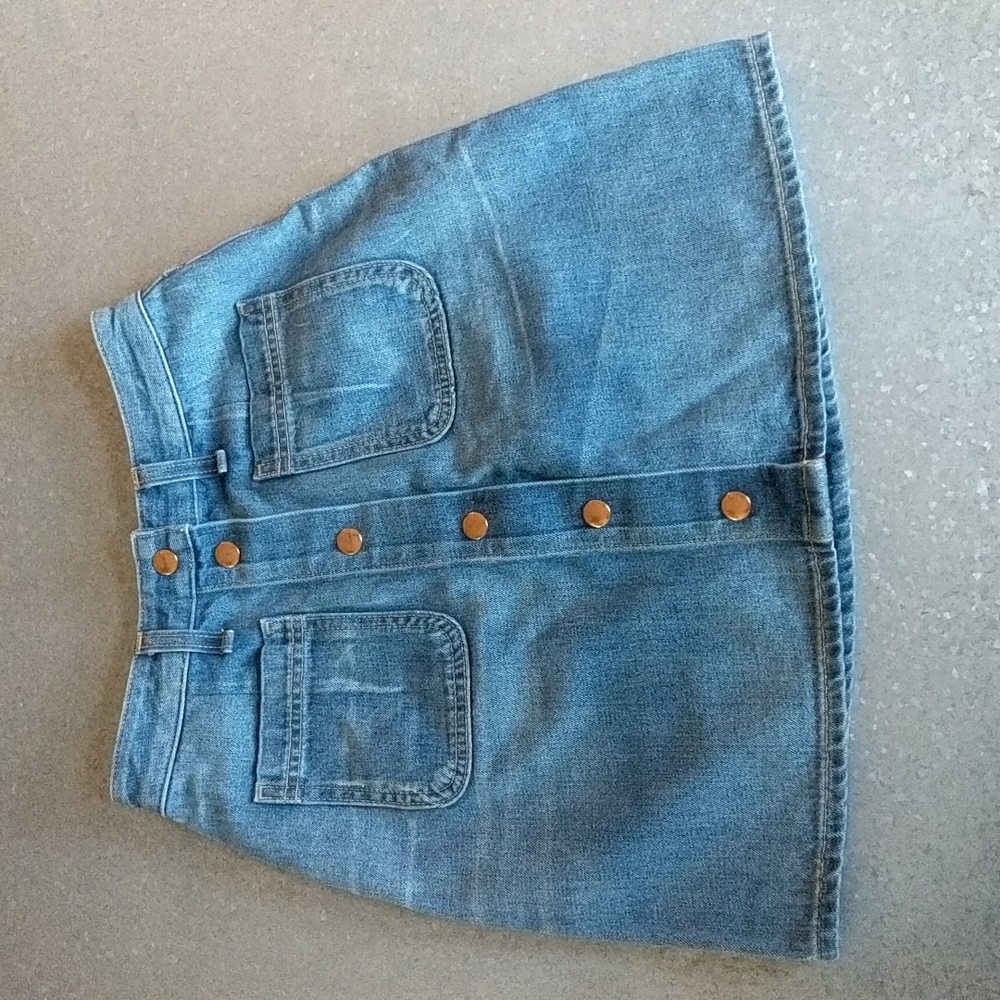 Rag & Bone NWOT Denim Jean Santa Cruz Skirt Button Up Sz 25 in Capitol